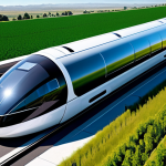 **Subject:** A futuristic Hyperloop tunnel structure, partially elevated above ground, seamlessly integrated into a modern, vibrant landscape.
    **Environment:** The entire visible surface of the tunnel is covered with advanced, high-efficiency photovoltaic solar panels, glistening under a bright, clear sky. A sleek Hyperloop capsule is depicted either stationary at a cutting-edge station entrance or smoothly gliding into the tunnel. The surrounding environment showcases lush green fields, clean architecture, and a sense of eco-friendly innovation.
    **Style & Quality:** The image embodies a self-sufficient, zero-emission transportation ecosystem, highlighting sustainability and cutting-edge technology. Professional photography, high quality, detailed, realistic, ultra-high resolution.
    **Safety & Compliance:** safe for work, appropriate content, fully clothed, modest clothing, professional, perfect anatomy, correct proportions, natural pose, well-formed hands, proper finger count, natural body proportions.